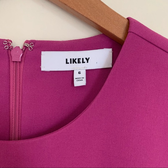 Likely Beckett Fluted Ruffle Dress in Magenta sz 4-6 - Picture 4 of 5